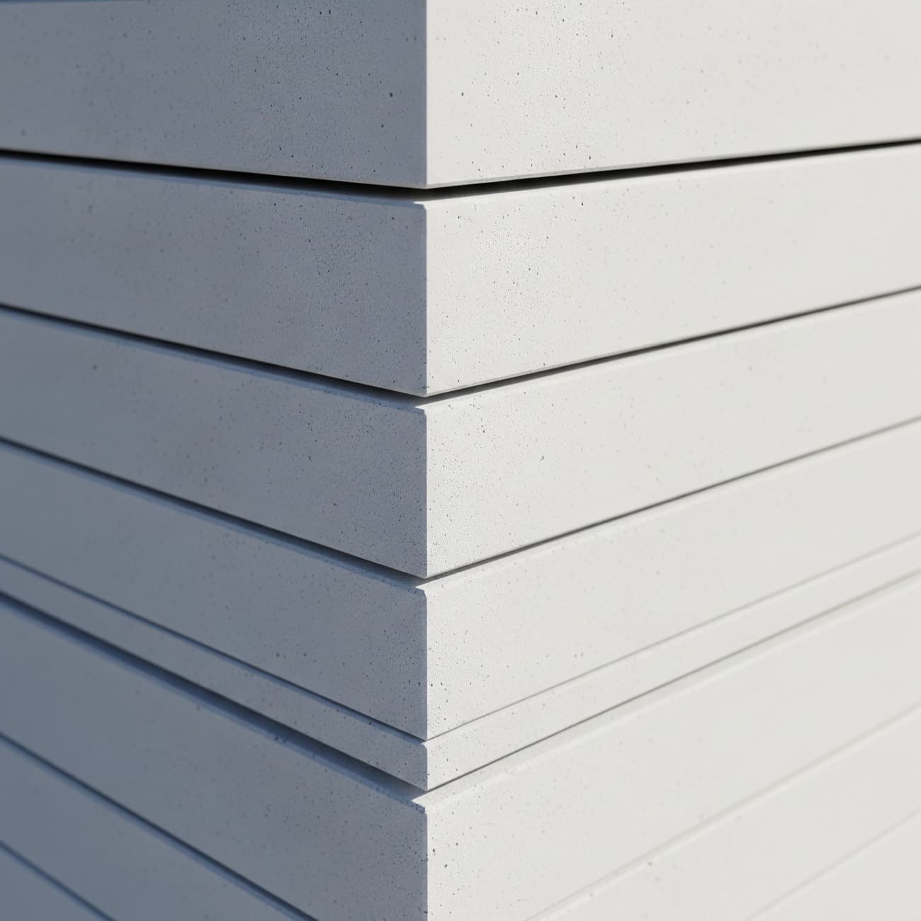 Close-up of white Framecrete AAC panels