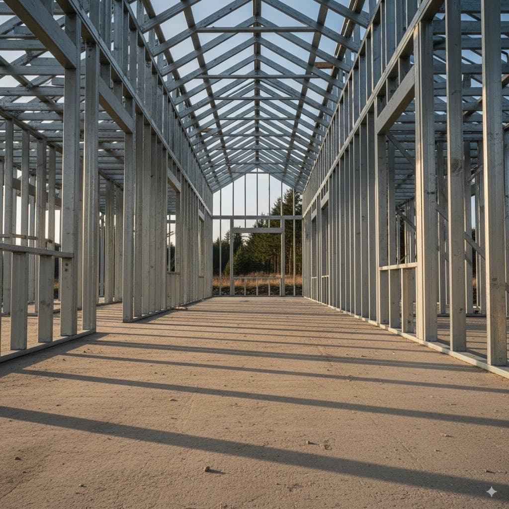 Light-gauge steel frame interior