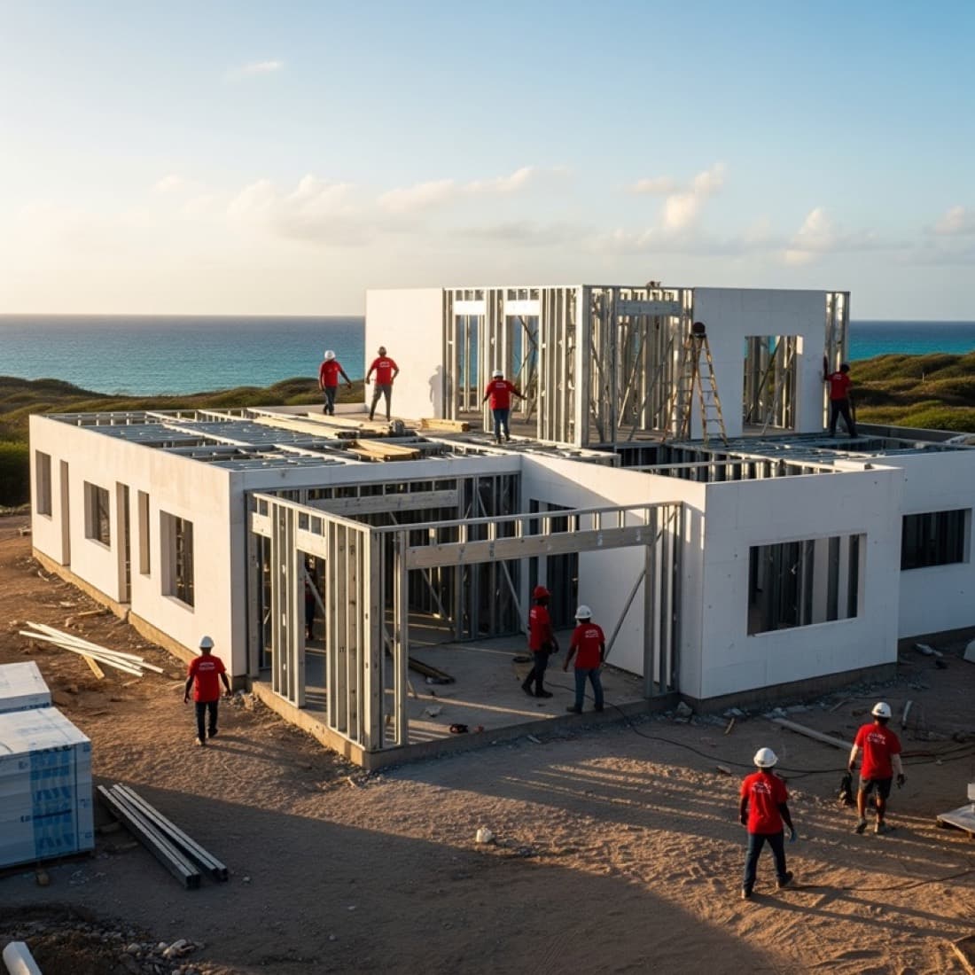 Aerial of a Framecrete home under construction