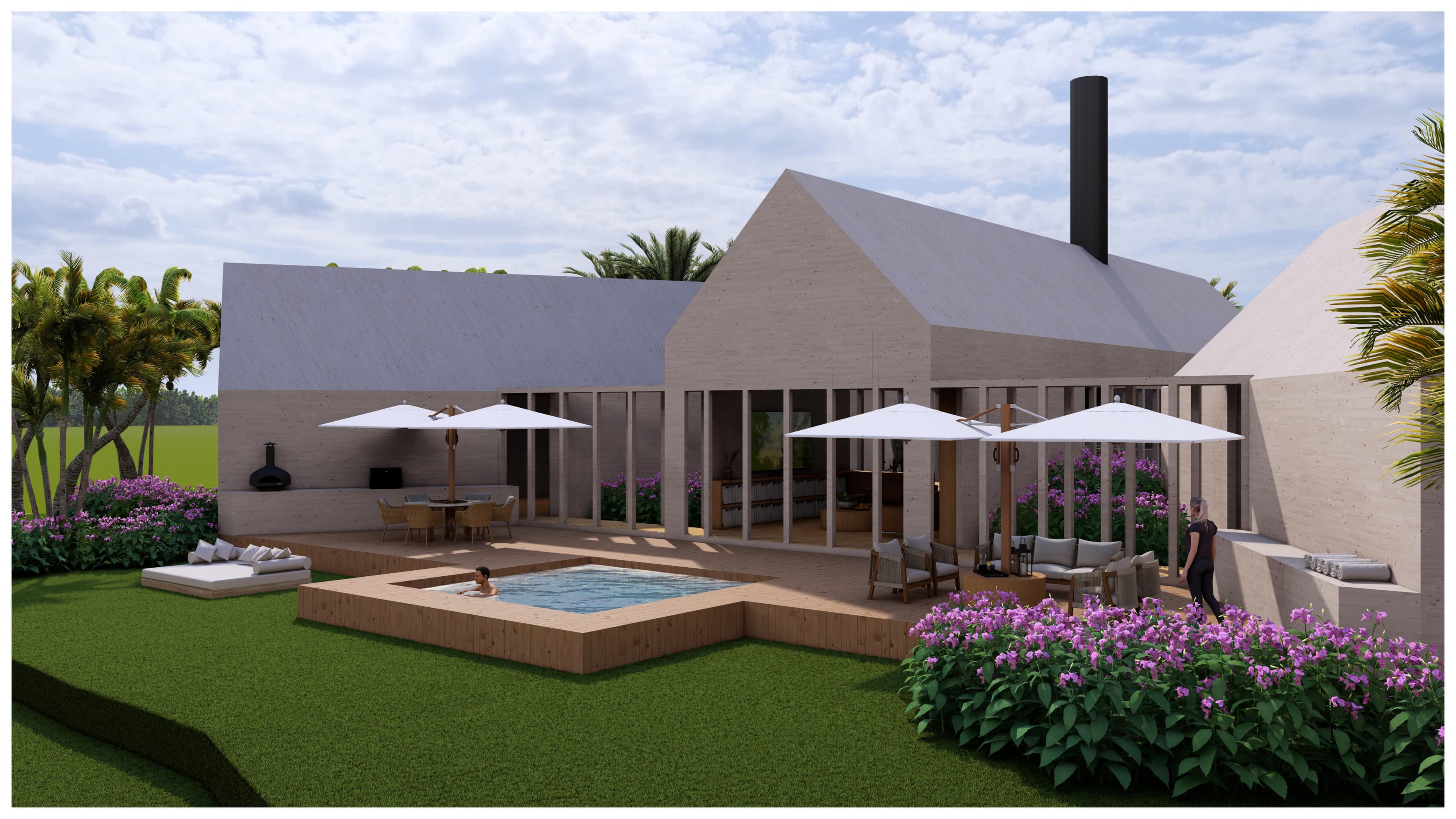 Barbados House 2026 — rear terrace and pool